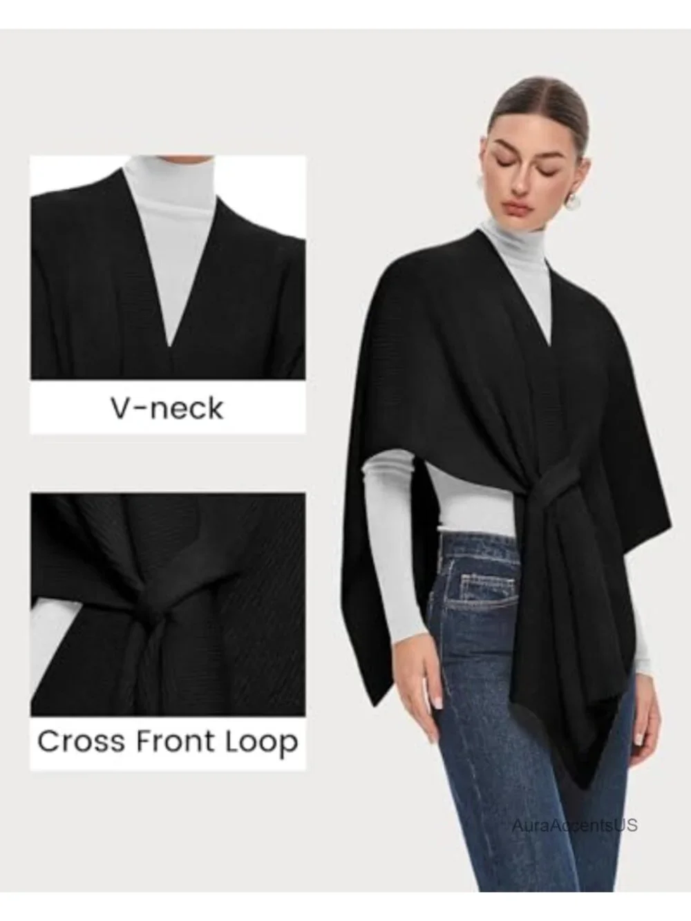 Chunky Shawl Wrap Poncho Cape Winter Fall